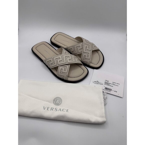 Versace Off White Motif Sandals Size 41 - Picture 2 of 16